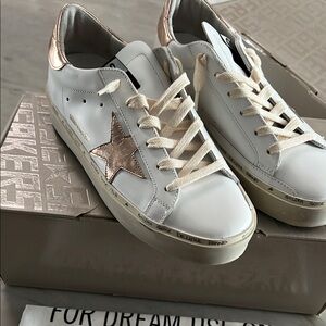 Golden Goose White and Gold Women's Sneakers
